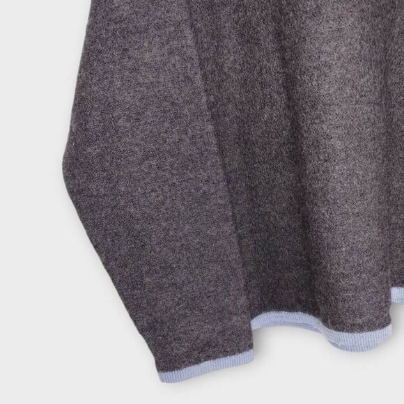 Vtg Karen Scott Wool Cardigan Sz XL Zip Front Grey Blue Embroidery Cottagecore 9 - Picture 5 of 11